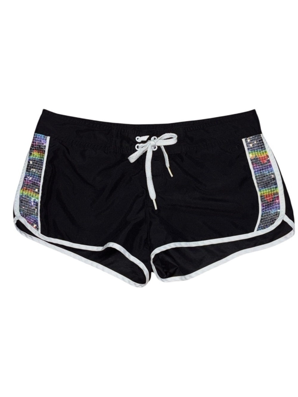 OP 2010s Ocean Pacific Low Rise Sequined black athletic shorts, running, medium